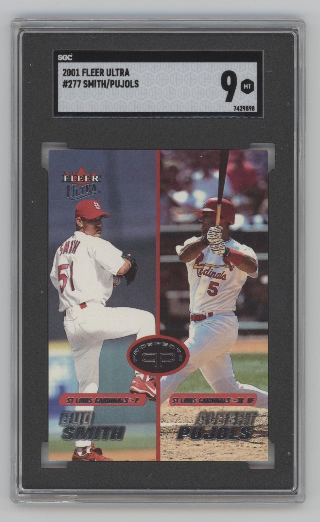 Bud Smith / Albert Pujols 2001 Fleer Ultra Prospects RC #277 SGC 9 - Collector Store LLC