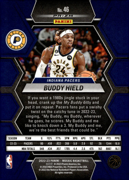 Buddy Hield 2022 - 23 Panini Mosaic Green Prizm #46 - Collector Store LLC