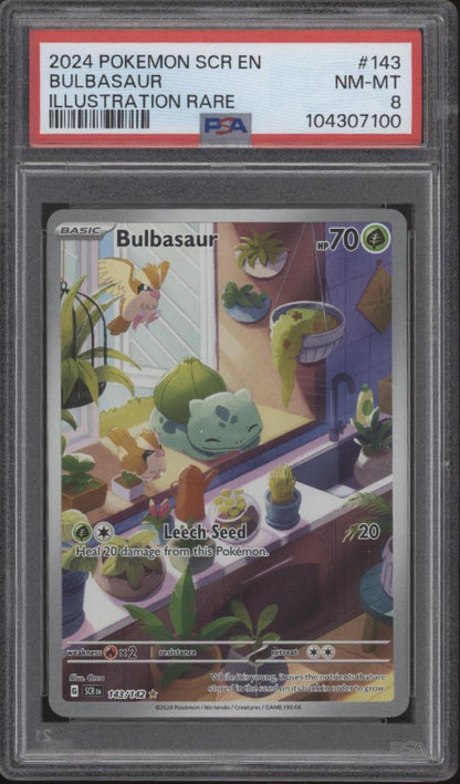 Bulbasaur Pokemon Stellar Crown Illustration Rare 143 PSA 8 - Collector Store LLC