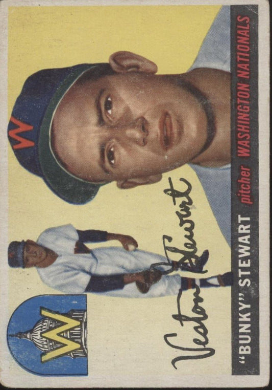 Bunky Stewart 1955 Topps RC #136 Washington Senators VG - Collector Store LLC