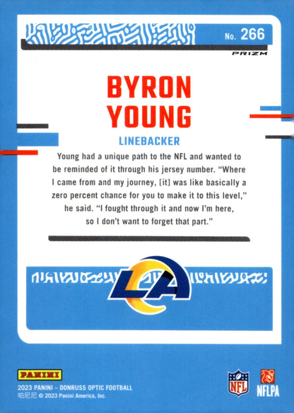 Byron Young 2023 Panini Donruss Optic Rated Rookie Prizm RC #266 - Collector Store LLC