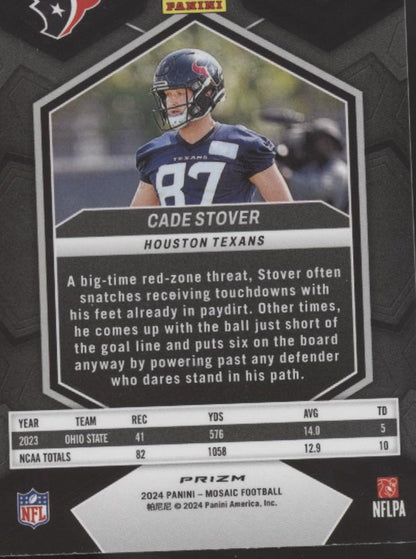 Cade Stover 2024 Panini Mosaic Red Camo Prizm RC #384 - Collector Store LLC