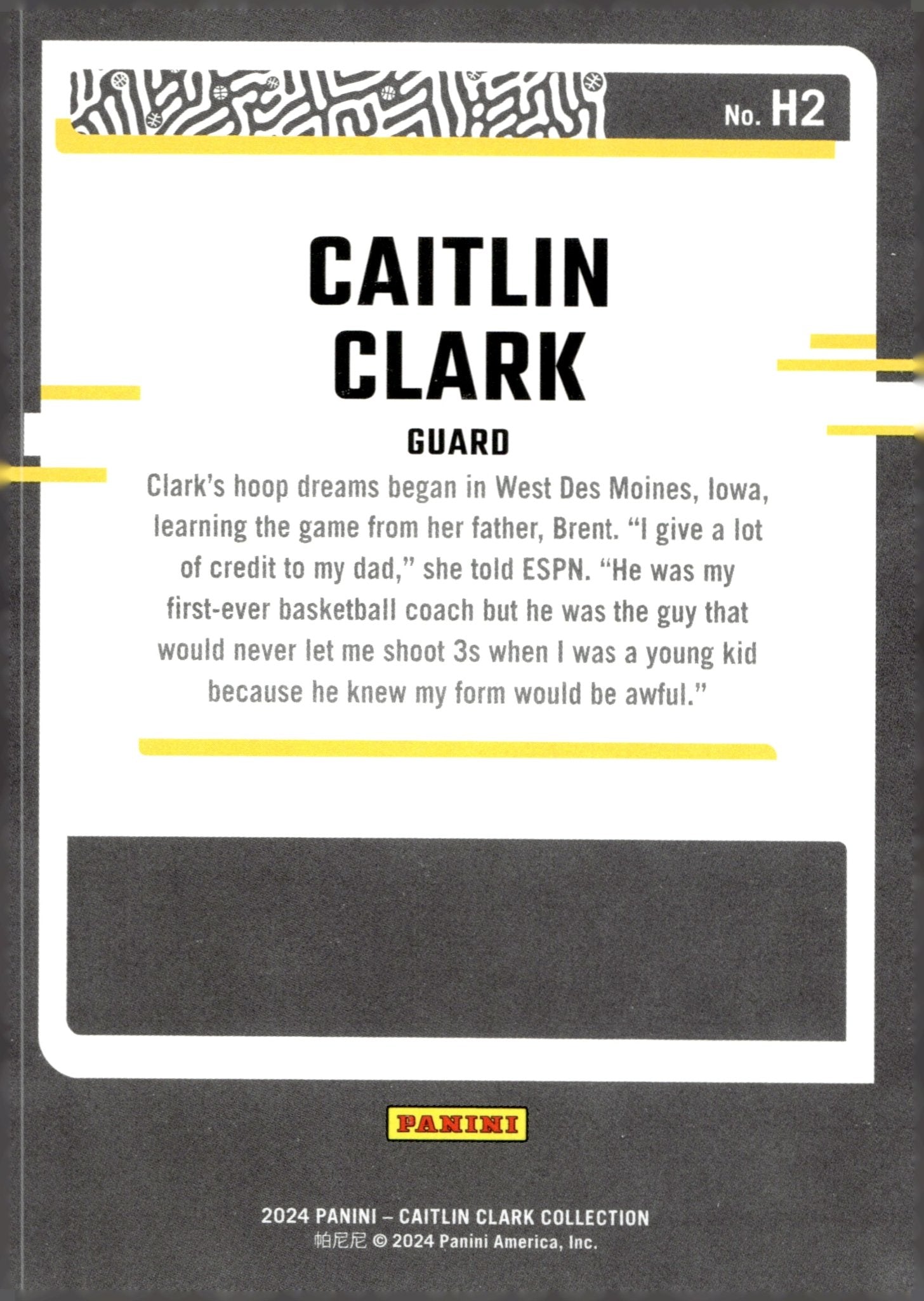 Caitlin Clark 2024 Panini Caitlin Clark Collection Highlights RC #H2 - Collector Store LLC