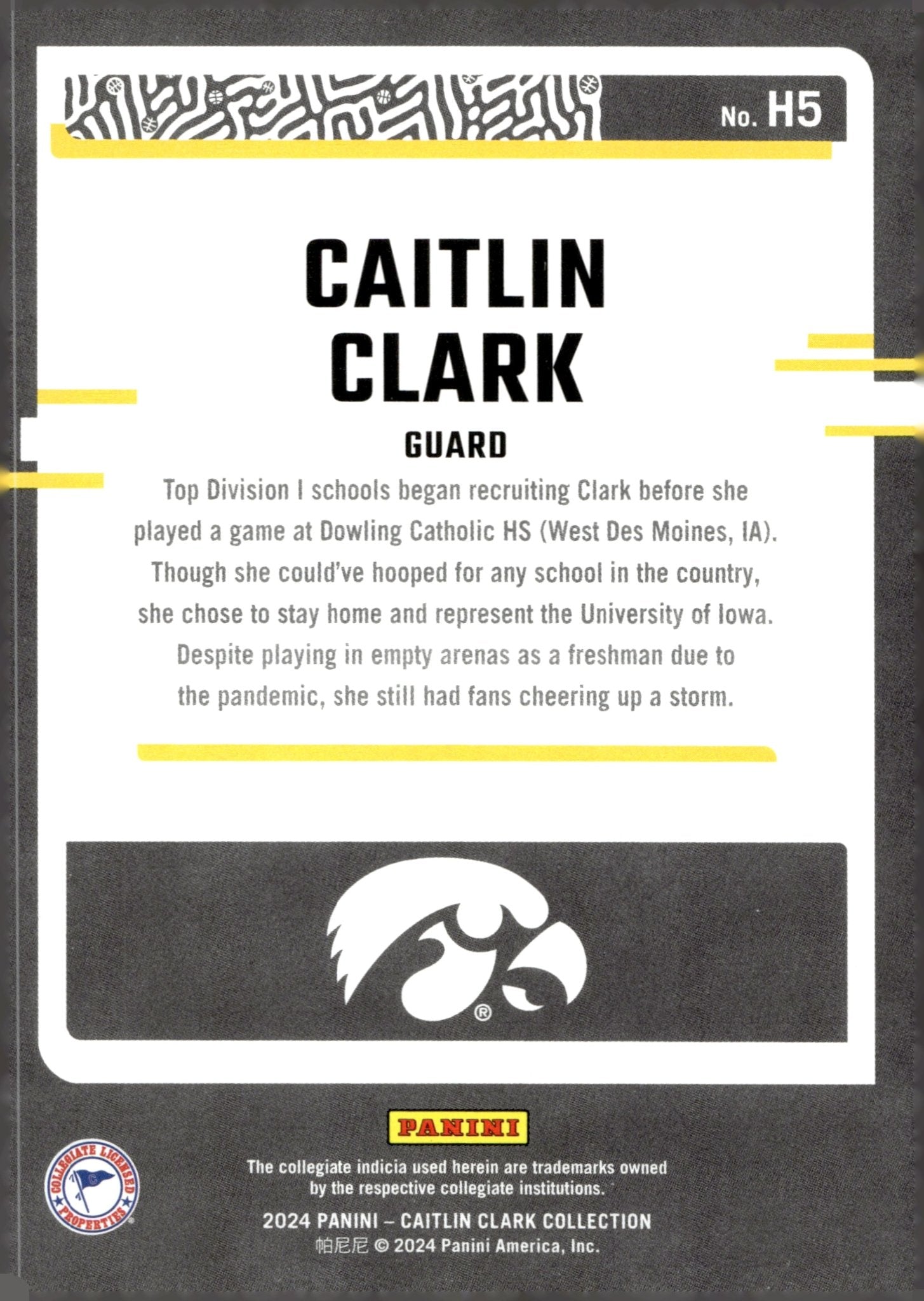 Caitlin Clark 2024 Panini Caitlin Clark Collection Highlights RC #H5 - Collector Store LLC