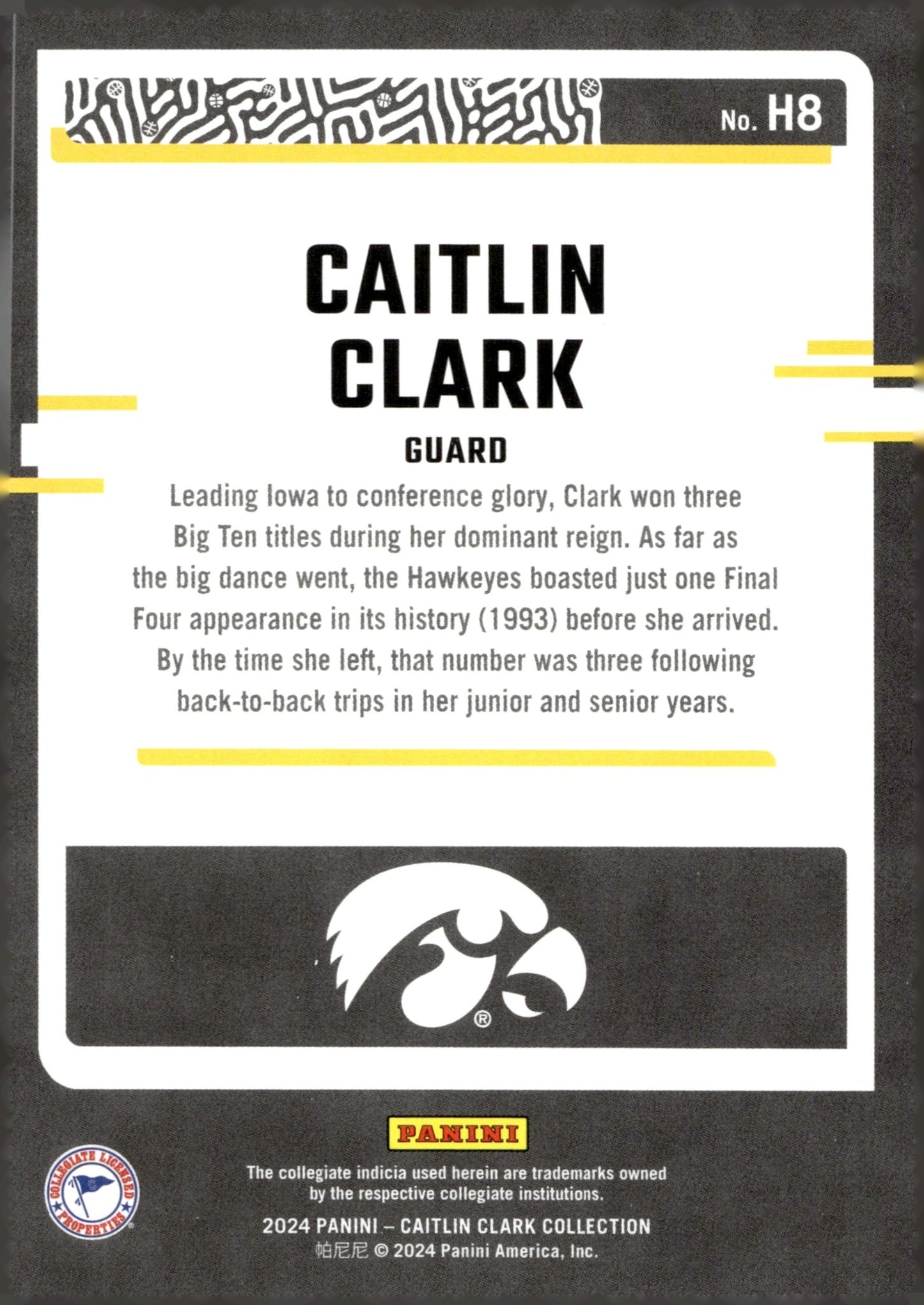 Caitlin Clark 2024 Panini Caitlin Clark Collection Highlights RC #H8 - Collector Store LLC