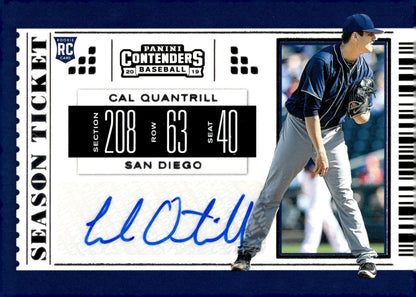 Cal Quantrill 2019 Panini Contenders Season Ticket RC Auto #16 - Collector Store LLC