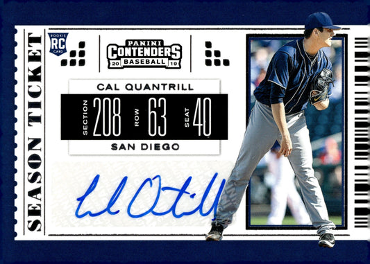 Cal Quantrill 2019 Panini Contenders Season Ticket RC Auto #16 - Collector Store LLC
