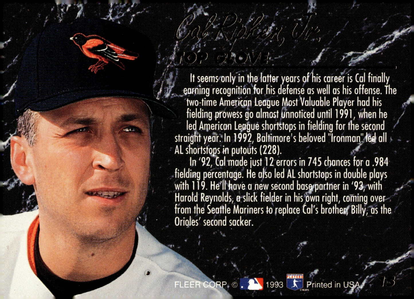 Cal Ripken Jr. 1993 Fleer Ultra Top Glove 15 - Collector Store LLC