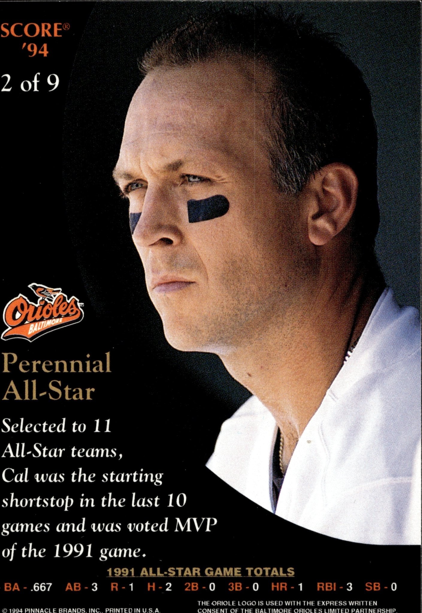 Cal Ripken Jr. 1994 Pinnacle Score 2 2 - Collector Store LLC