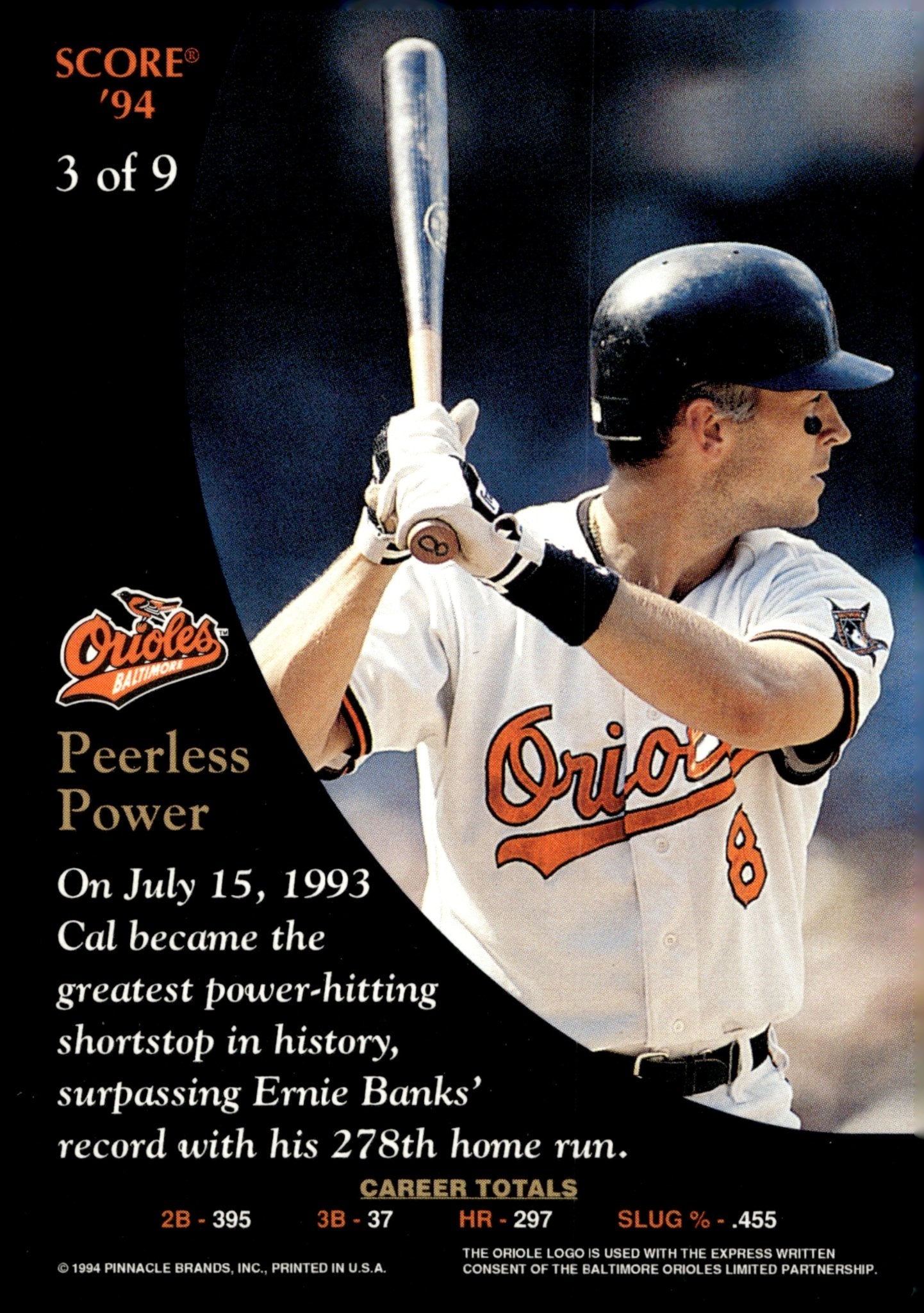 Cal Ripken Jr. 1994 Pinnacle Score 3 2 - Collector Store LLC