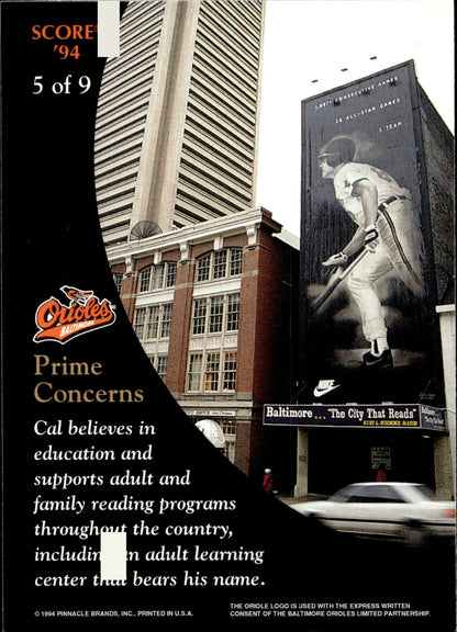 Cal Ripken Jr. 1994 Pinnacle Score 5 1 - Collector Store LLC
