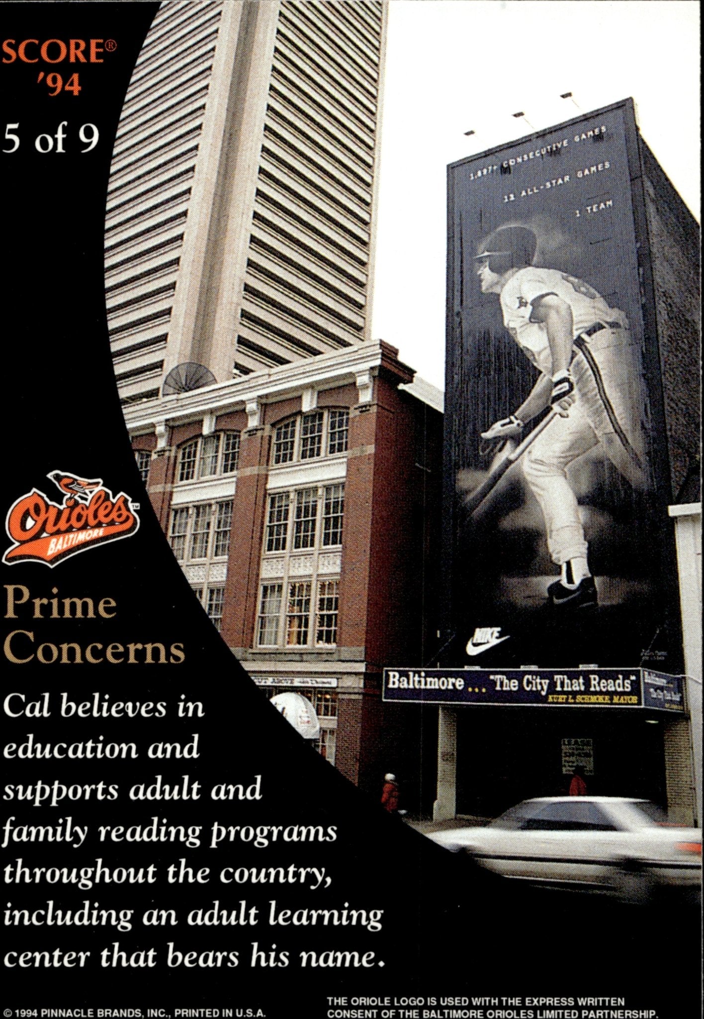 Cal Ripken Jr. 1994 Pinnacle Score 5 2 - Collector Store LLC