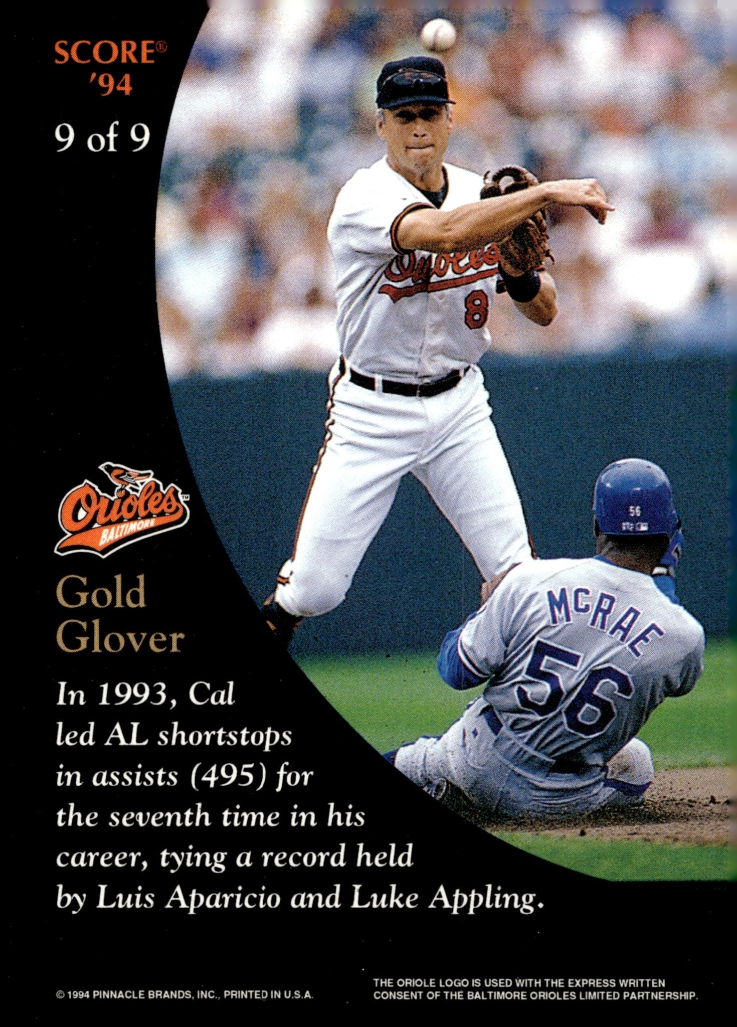 Cal Ripken Jr. 1994 Pinnacle Score 9 1 - Collector Store LLC