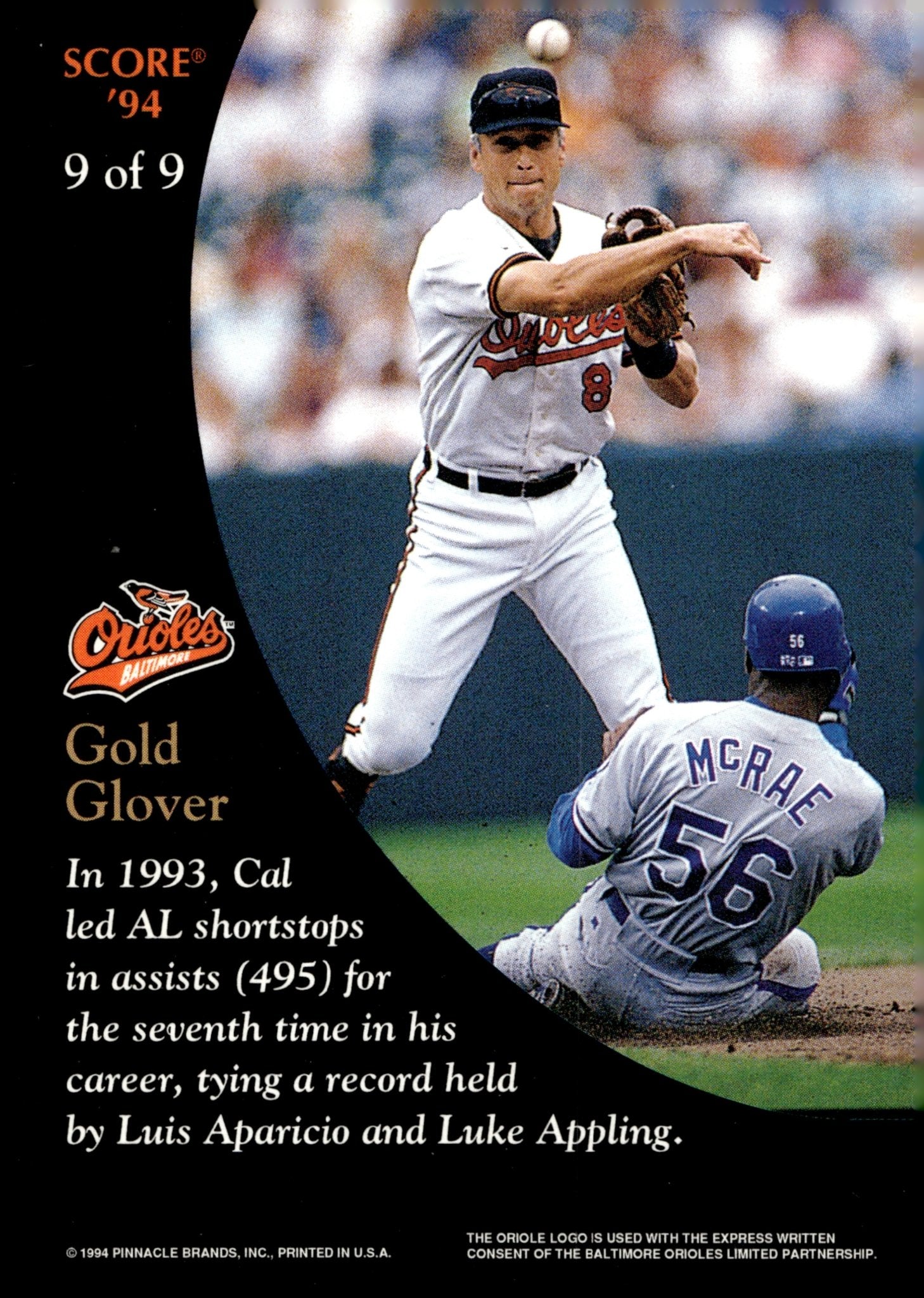 Cal Ripken Jr. 1994 Pinnacle Score 9 2 - Collector Store LLC