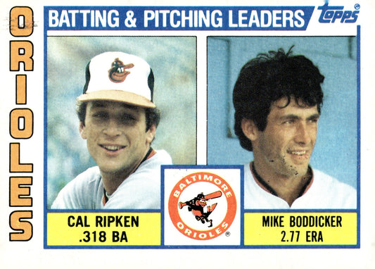 Cal Ripken Jr. / Mike Boddicker 1984 Topps Batting & Pitching Leaders 426 - Collector Store LLC