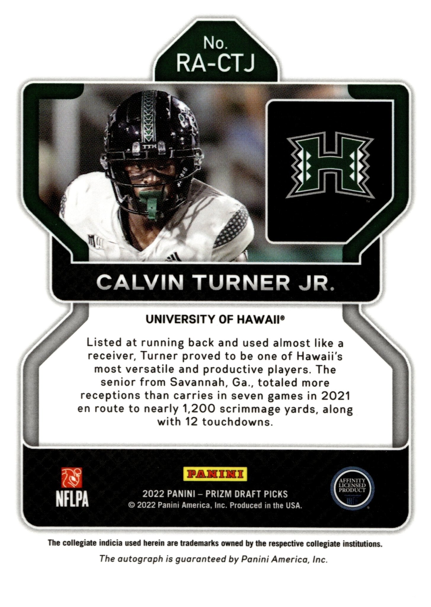 Calvin Turner Jr. 2022 Panini Prizm Draft Picks Auto #RA - CTJ - Collector Store LLC