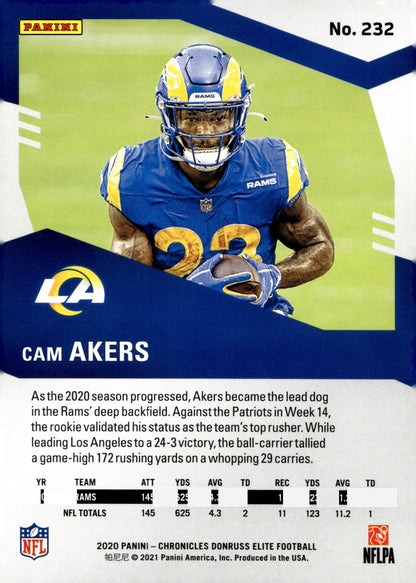 Cam Akers 2020 Panini Chronicles Donruss Elite Holo RC #232 - Collector Store LLC