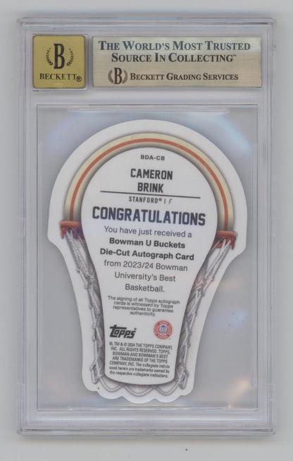 Cameron Brink 2023 - 24 Bowman's Best U Die - Cut Auto 43/74 Beckett 9.5 / 10 (Auto) - Collector Store LLC