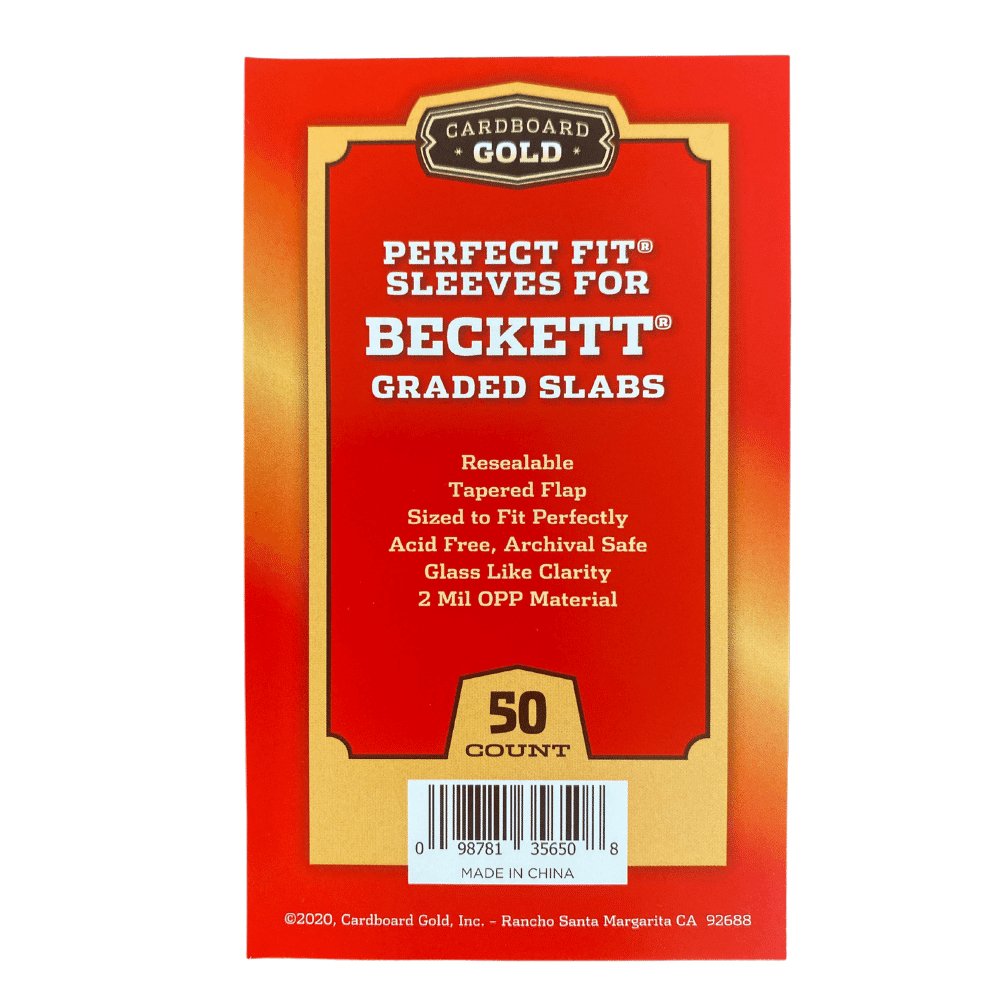 Cardboard Gold: Perfect Fit Sleeves For Beckett (BGS) Graded Cards/Slabs (50ct) - Collector Store LLC