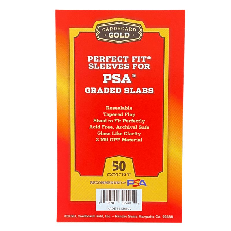 Cardboard Gold: Perfect Fit Sleeves For PSA Graded Slabs W/ PSA LOGO (50ct) - Collector Store LLC