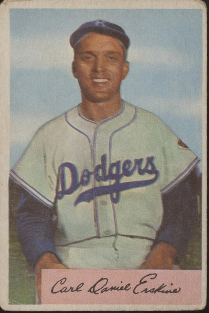 Carl Erskine 1954 Bowman #10 Brooklyn Dodgers GD - Collector Store LLC