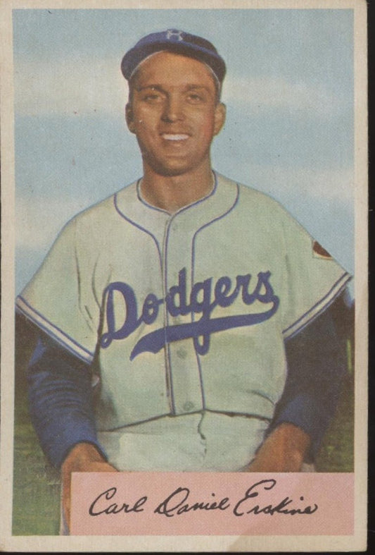 Carl Erskine 1954 Bowman #10 Brooklyn Dodgers VG - Collector Store LLC