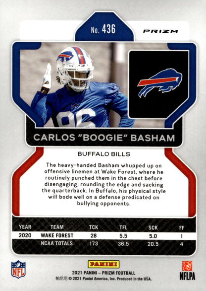 Carlos Basham 2021 Panini Prizm Checker Prizm RC #436 - Collector Store LLC