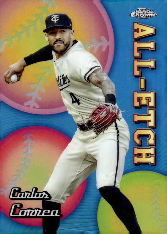 Carlos Correa 2024 Topps Chrome All Etch Refractor #CAEU - 9 - Collector Store LLC