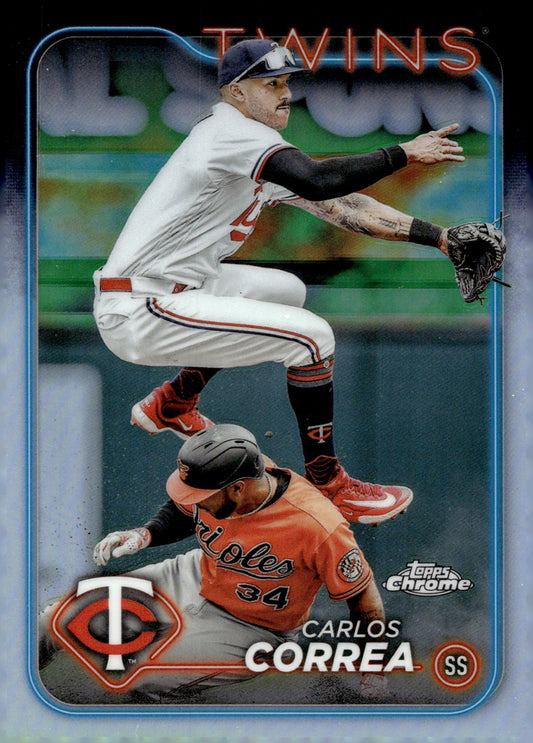 Carlos Correa 2024 Topps Chrome Refractor 156 - Collector Store LLC