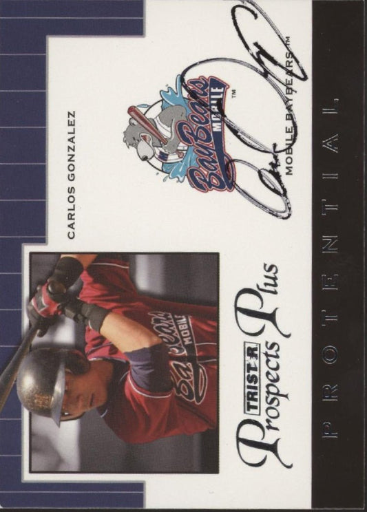 Carlos Gonzalez 2001 Tri Star Prospects Plus Protential Auto #PT - CG - Collector Store LLC