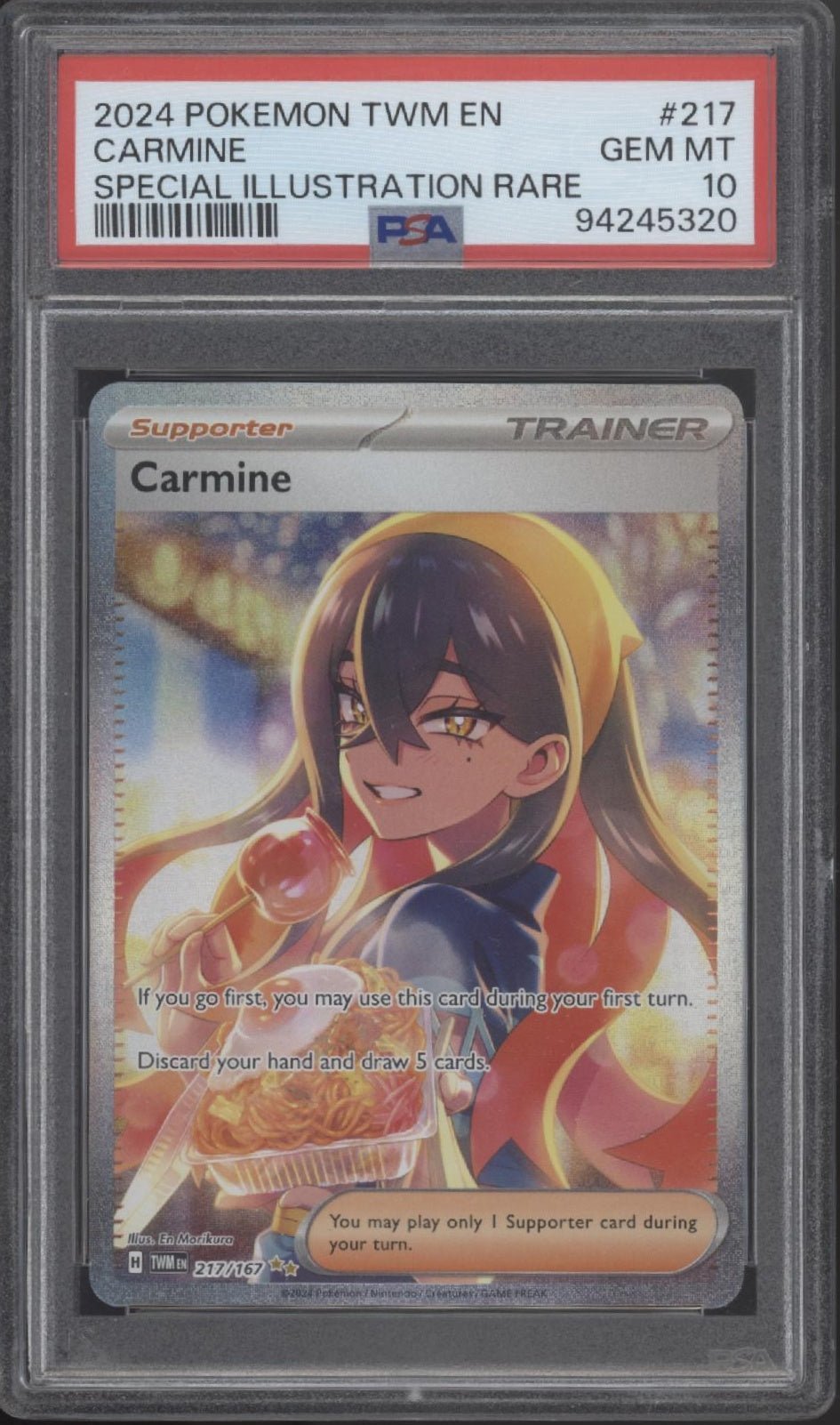 Carmine Pokemon Twilight Masquerade Special Illustration Rare #217 PSA 10 - Collector Store LLC