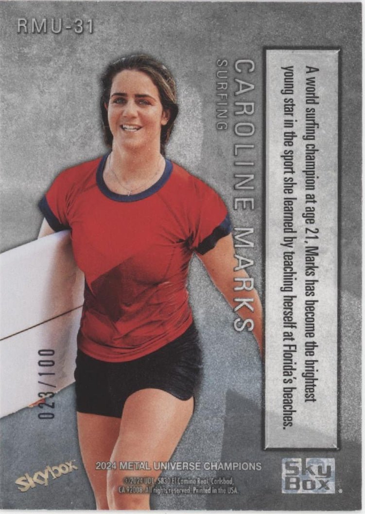 Caroline Marks 2024 Skybox Metal Universe Champions Red Precious Metal Gems /100 - Collector Store LLC