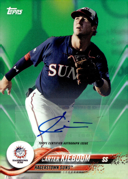 Carter Kieboom 2018 Topps Pro Debut Green Auto 60/99 #6 - Collector Store LLC