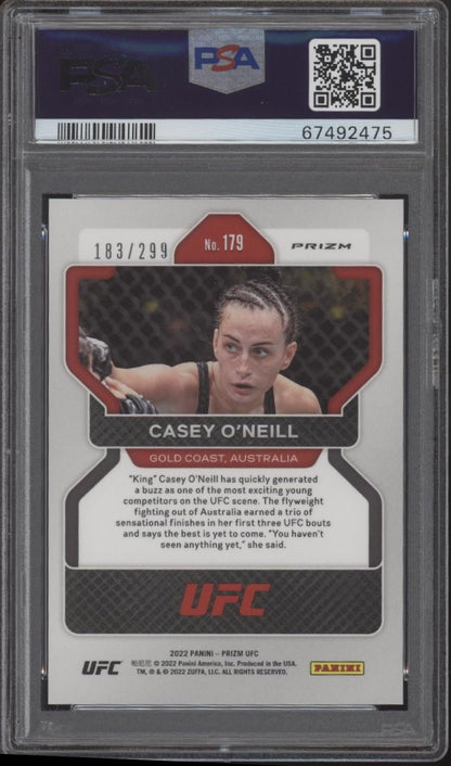 Casey O'Neill 2022 Panini Prizm Red Prizm RC 183/299 179 PSA 10 - Collector Store LLC