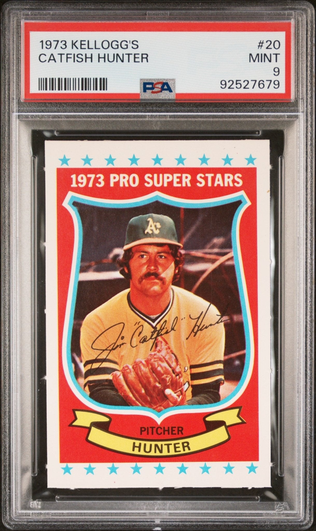 Catfish Hunter 1973 Kellogg's #20 PSA 9 - Collector Store LLC
