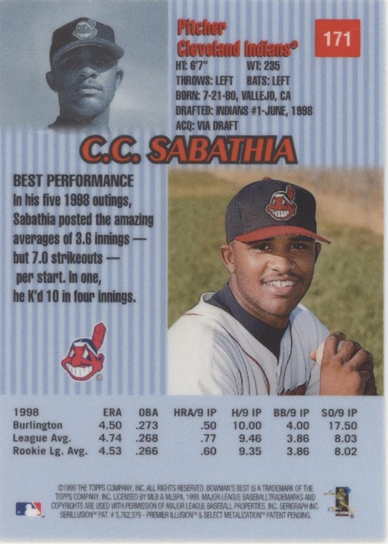 CC Sabathia 1999 Bowman's Best RC #171 - Collector Store LLC