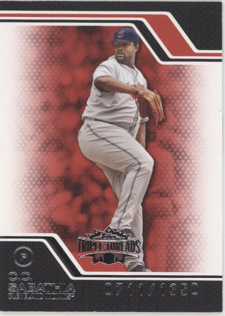 CC Sabathia 2008 Topps Triple Threads Red 0711/1350 #23 - Collector Store LLC