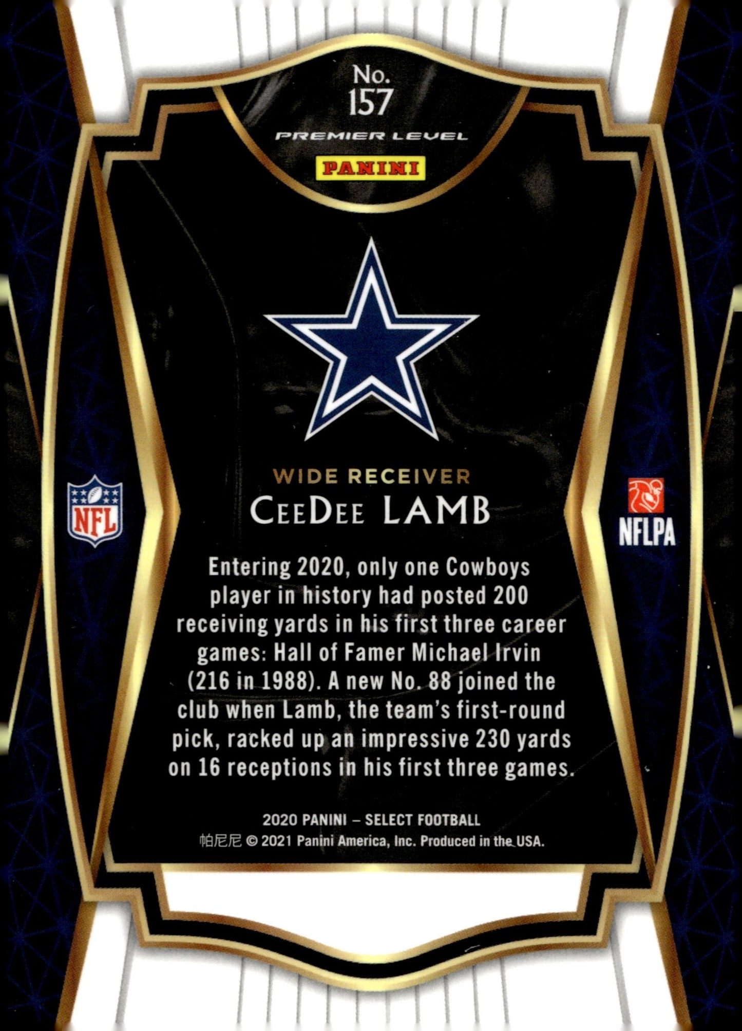 CeeDee Lamb 2020 Panini Select RC #157 - Collector Store LLC