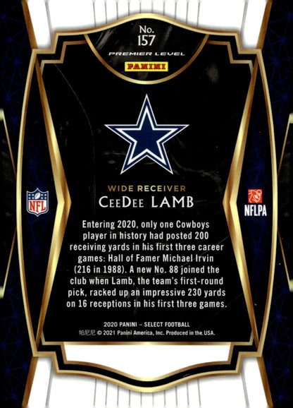 CeeDee Lamb 2020 Panini Select RC #157 - Collector Store LLC