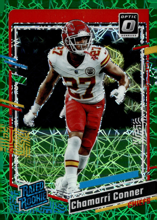 Chamarri Conner 2023 Panini Donruss Optic Rated Rookie Green Lazer Prizm RC #255 - Collector Store LLC