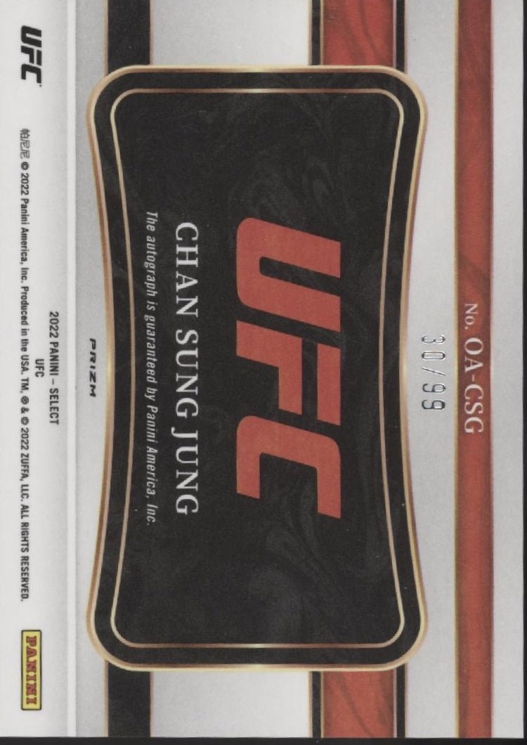 Chan Sung Jung 2022 Panini Select Octagon Red Prizm Auto 30/99 OA - CSG - Collector Store LLC