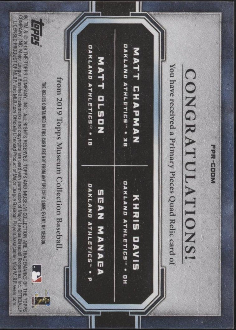Chapman Davis Olson Manaea 2019 Museum Collection Primary Pieces Swatch /75 - Collector Store LLC