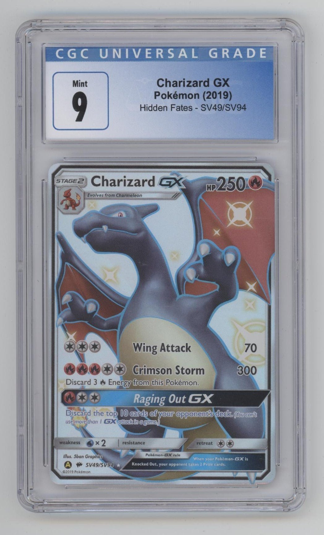 Charizard GX Pokemon Hidden Fates #SV49 CGC 9 - Collector Store LLC
