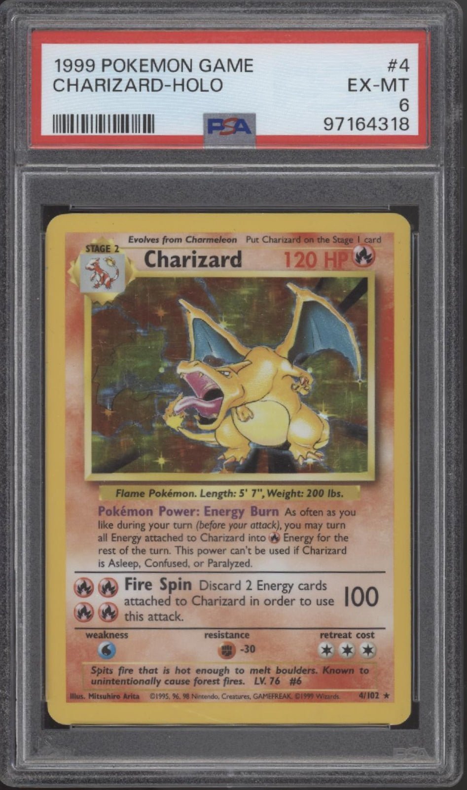 Charizard Pokemon Base Set Holo #4 PSA 6 | Collector Store LLC