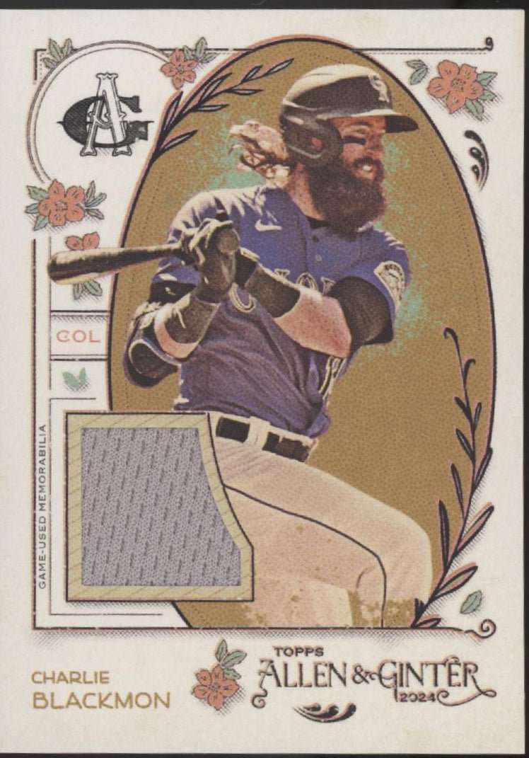 Charlie Blackmon 2024 Allen & Ginter Swatch AGR - CB - Collector Store LLC