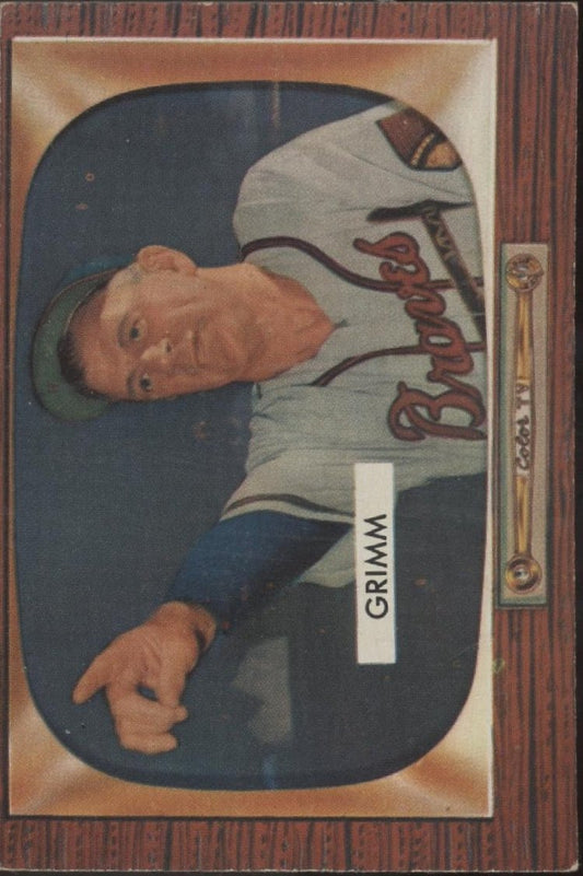 Charlie Grimm 1955 Bowman #298 Milwaukee Braves VG - EX - Collector Store LLC