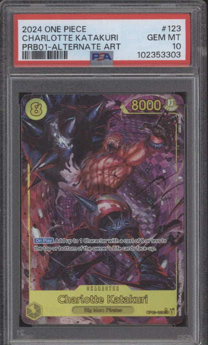 Charlotte Katakuri One Piece Card Game The Best Alternate Art #123 PSA 10 - Collector Store LLC