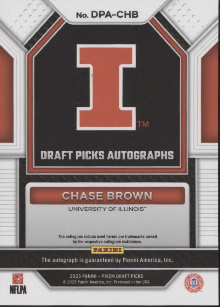 Chase Brown 2023 Panini PRizm Draft Picks Auto DPA - CHB - Collector Store LLC