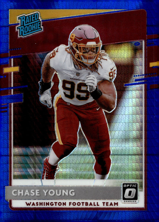 Chase Young 2020 Panini Donruss Optic Rated Rookie Blue Prism Prizm RC #166 #3 - Collector Store LLC