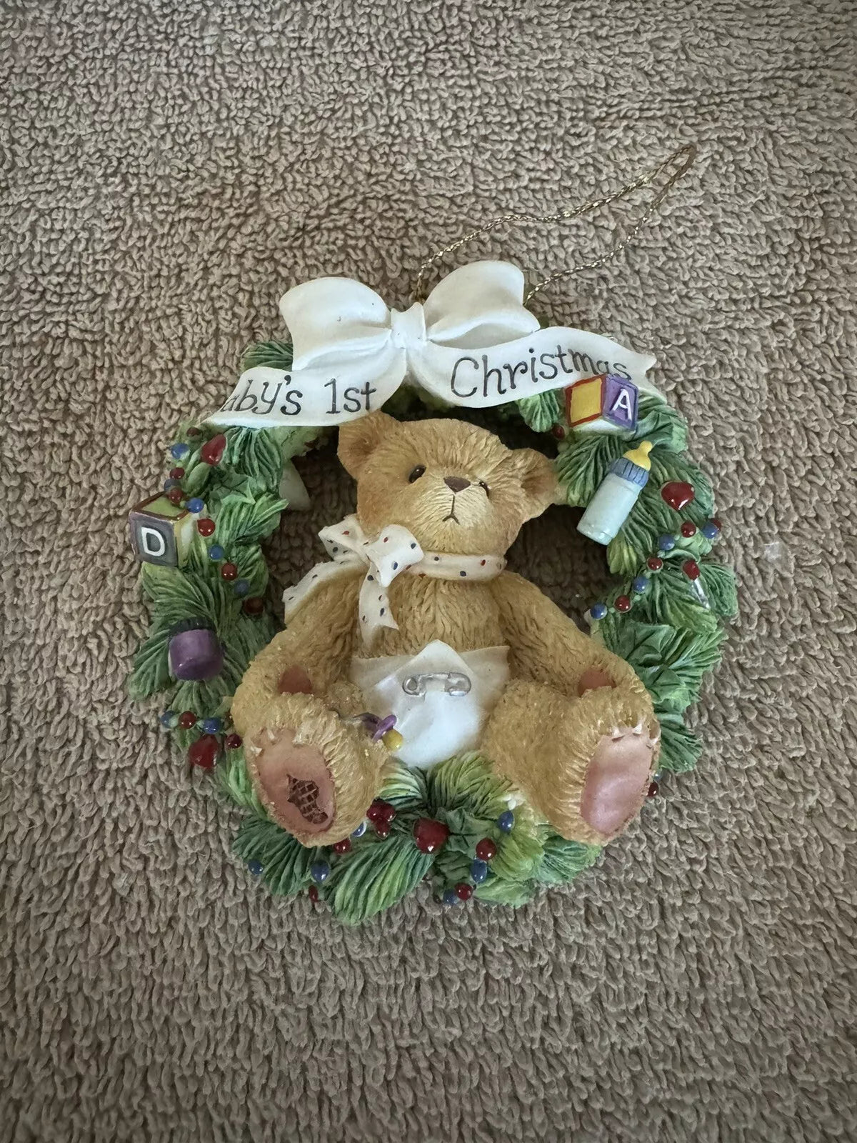 Cherished Teddies: Baby's 1st Christmas Hanging Ornament - Collector Store LLC